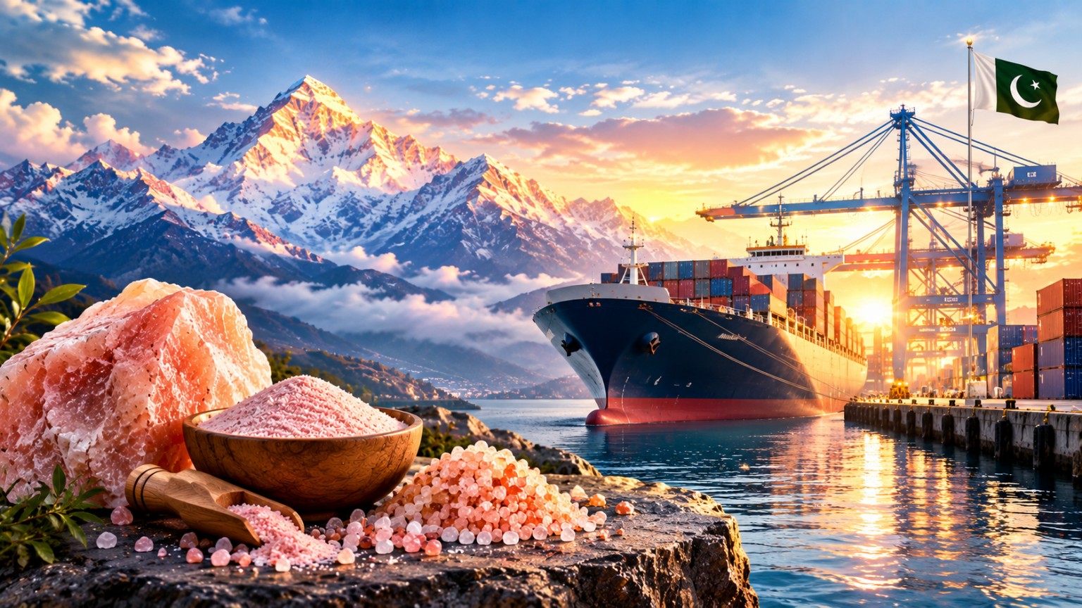 Himalayan Pink Salt, Pakistan and international export port